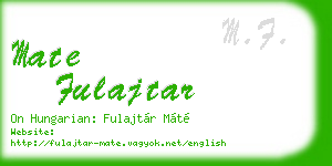 mate fulajtar business card